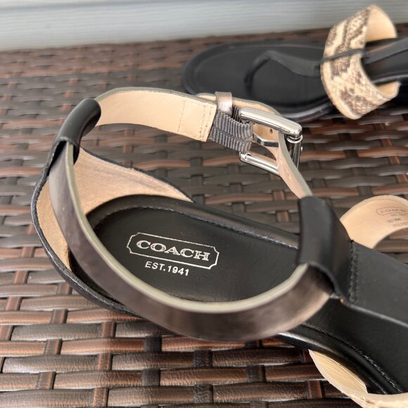 Coach Black Alligator Sandal Size 9 - Picture 4 of 8